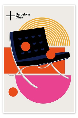 Poster barcelona chair bo - barcelona,